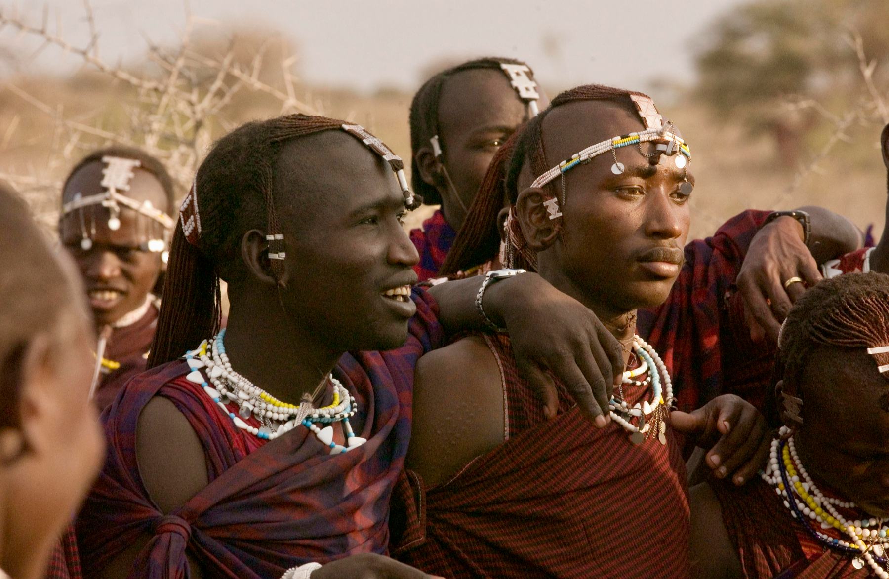 Maasai men in the northern Tanzanian highlands