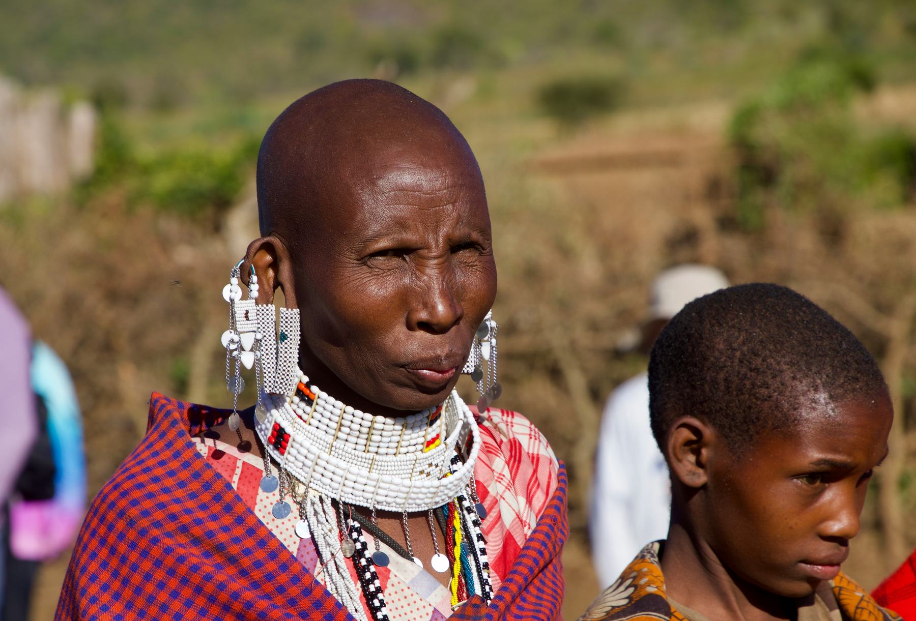 A Maasai woman and child near Mto wa Mbu, northern Tanzania